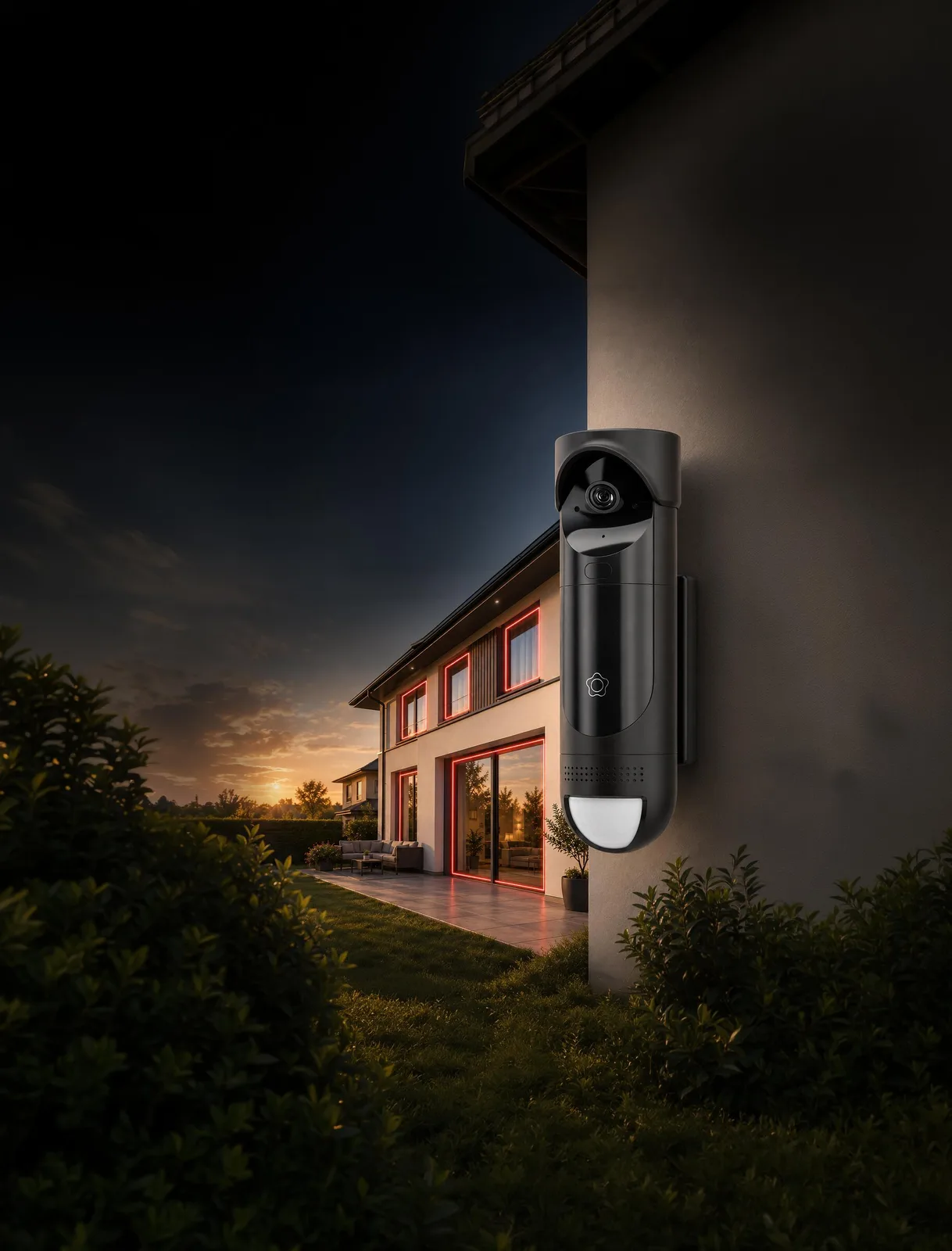 Portrait security camera exploration with residential context