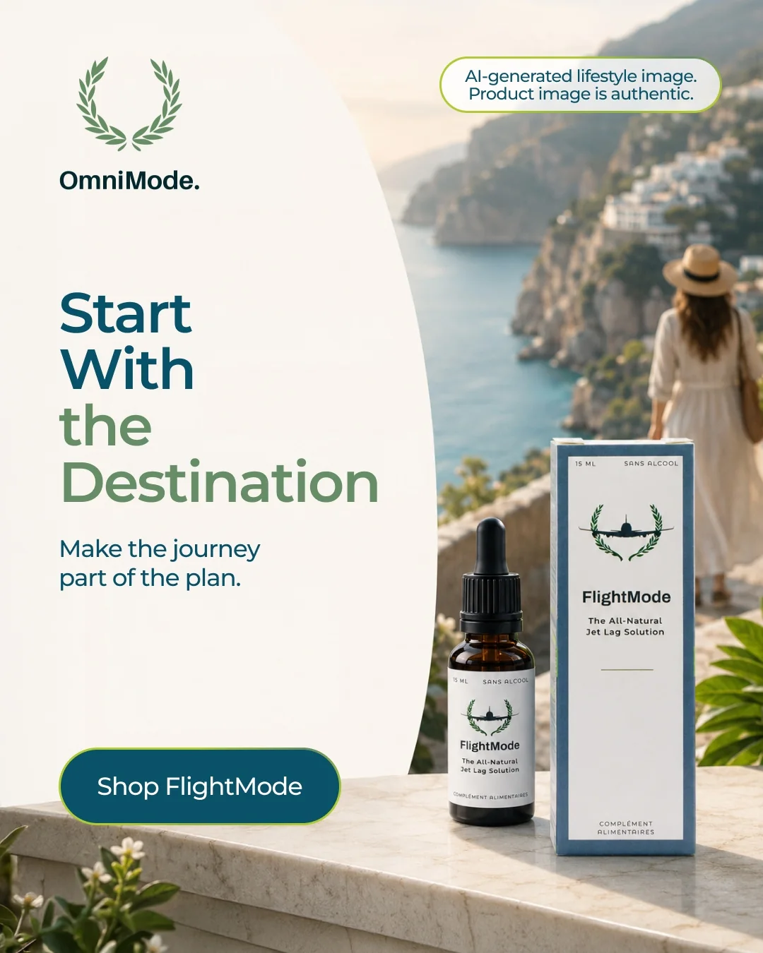 FlightMode creative focused on destination planning