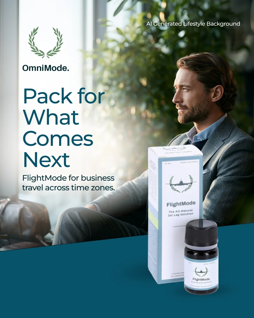 FlightMode campaign creative focused on business travel